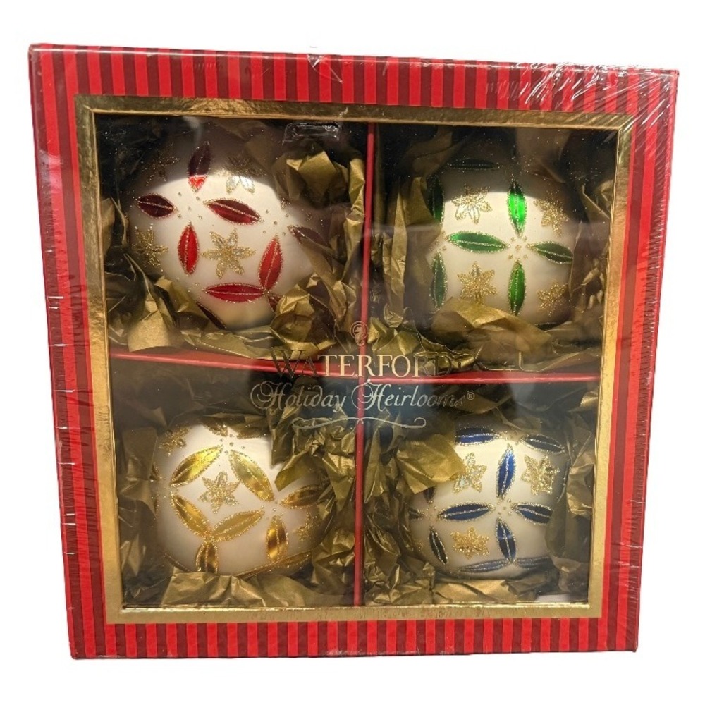 Waterford Set 4 Holiday Heirlooms Epiphany Adornments Ornaments Vintage Sealed